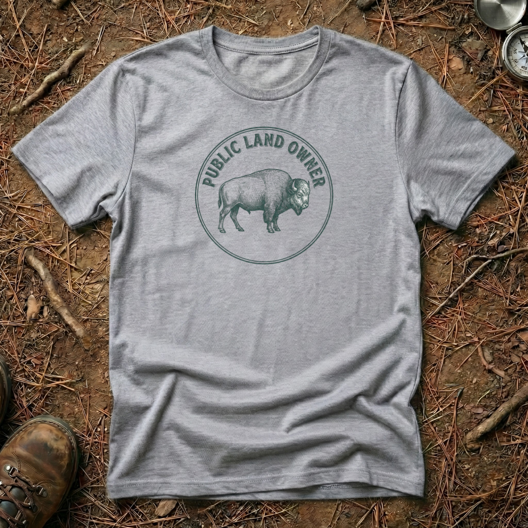 Public Land Owner Bison Badge T-Shirt