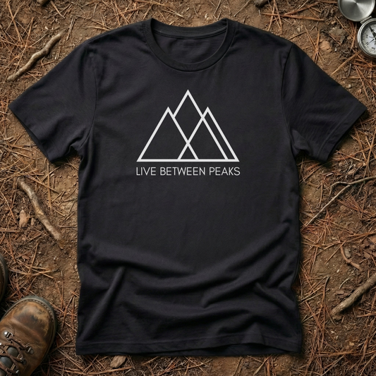 Live Between Peaks Minimalist Tee