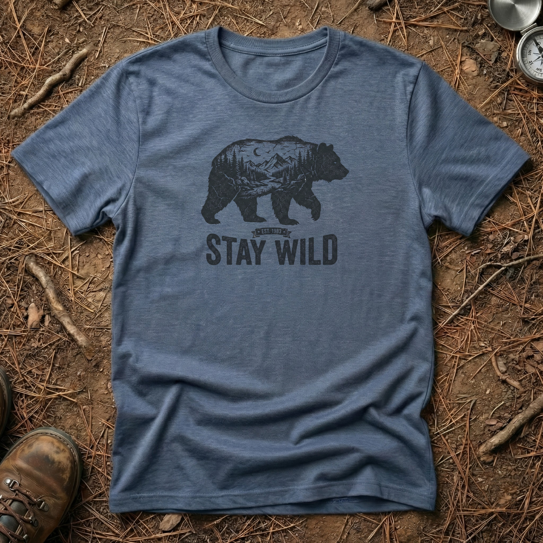 Distressed Stay Wild Bear T-Shirt