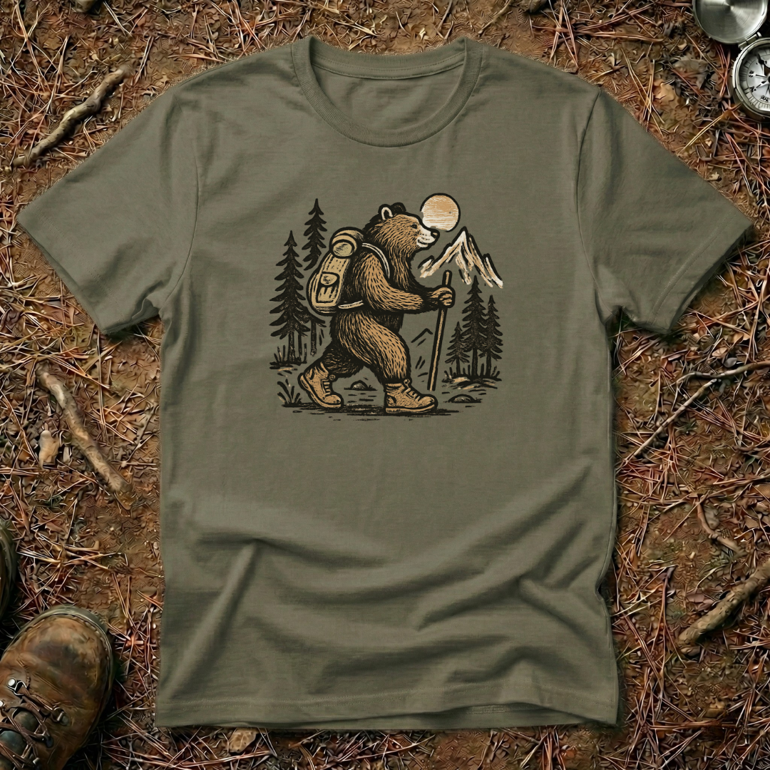 Bear Backpacking Through The Forest Tee