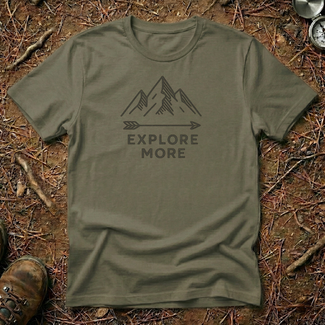 Minimalist Mountain Arrow Explore More Tee