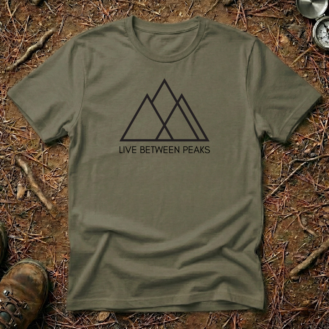 Live Between Peaks Minimalist Tee