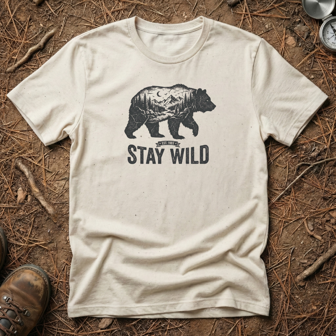 Distressed Stay Wild Bear T-Shirt