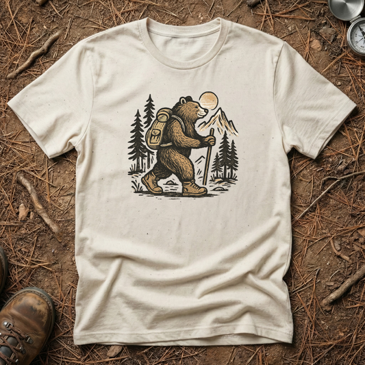 Bear Backpacking Through The Forest Tee