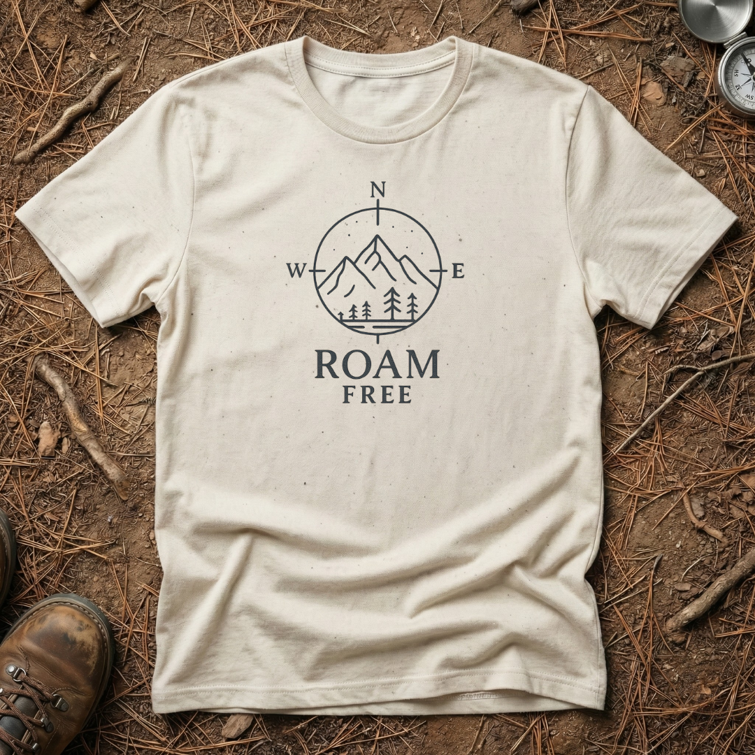 Vintage Compass & Mountain Roam Free Tee