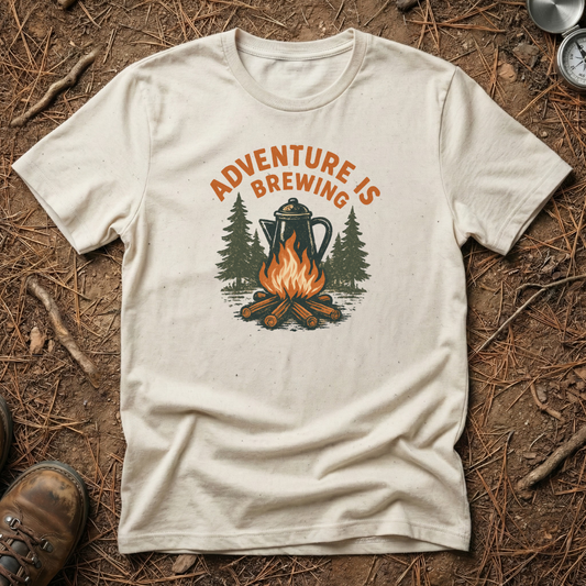 Vintage Adventure Is Brewing Campfire Tee