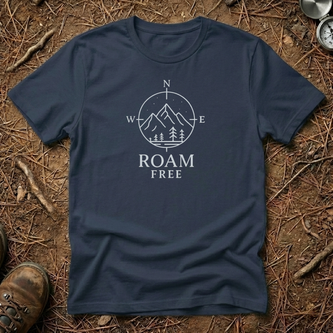 Vintage Compass & Mountain Roam Free Tee
