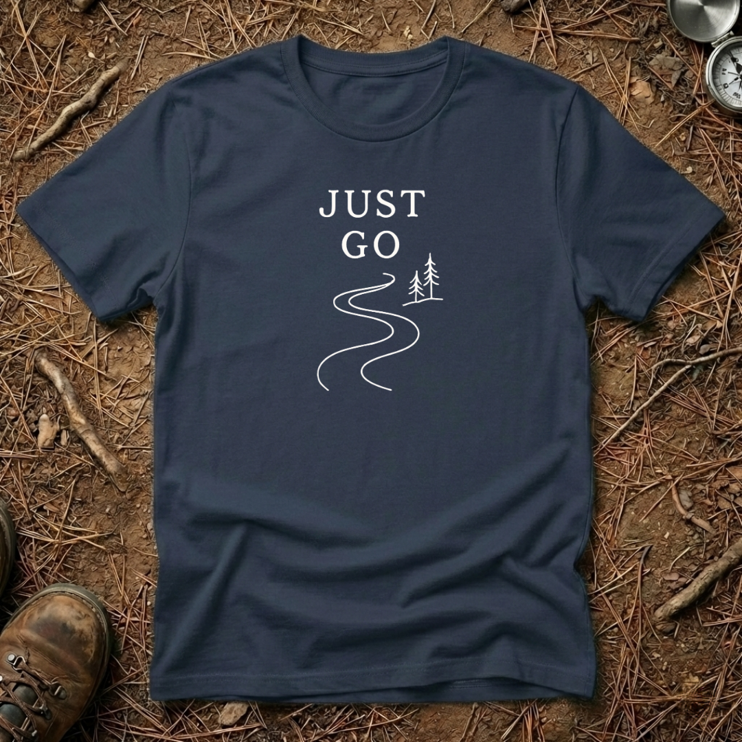 Minimalist 'Just Go' Winding Trail Tee