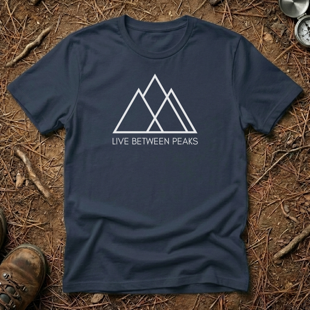 Live Between Peaks Minimalist Tee