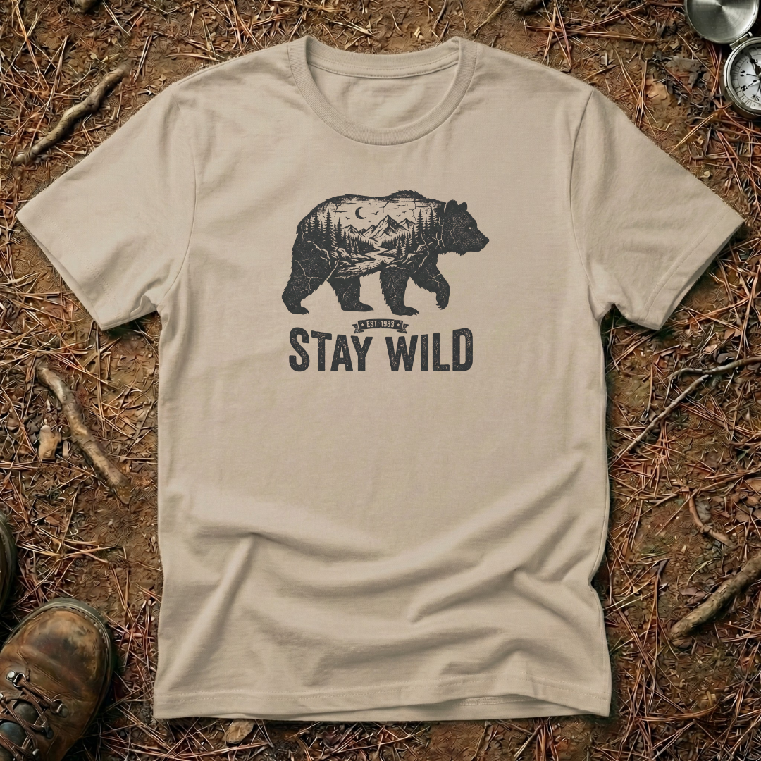 Distressed Stay Wild Bear T-Shirt