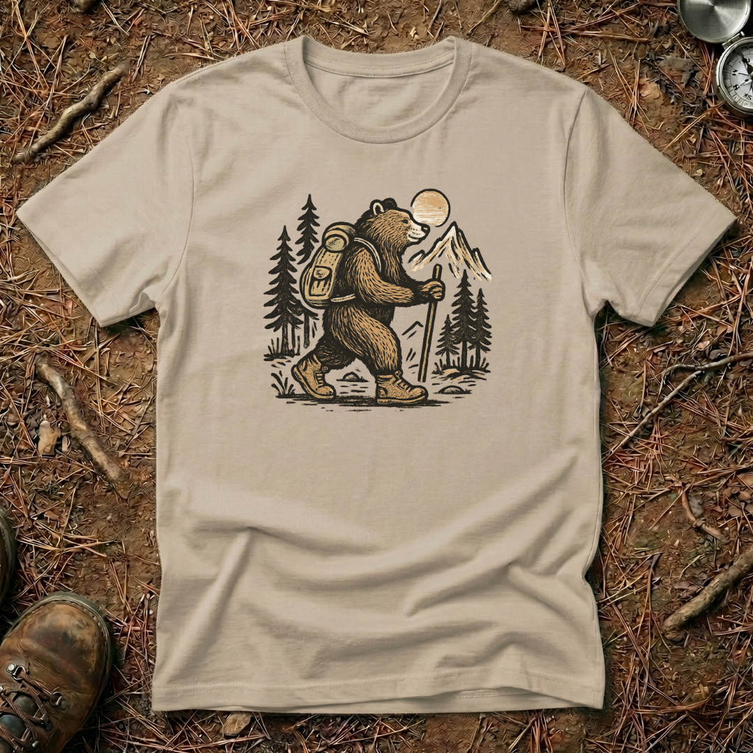 Bear Backpacking Through The Forest Tee