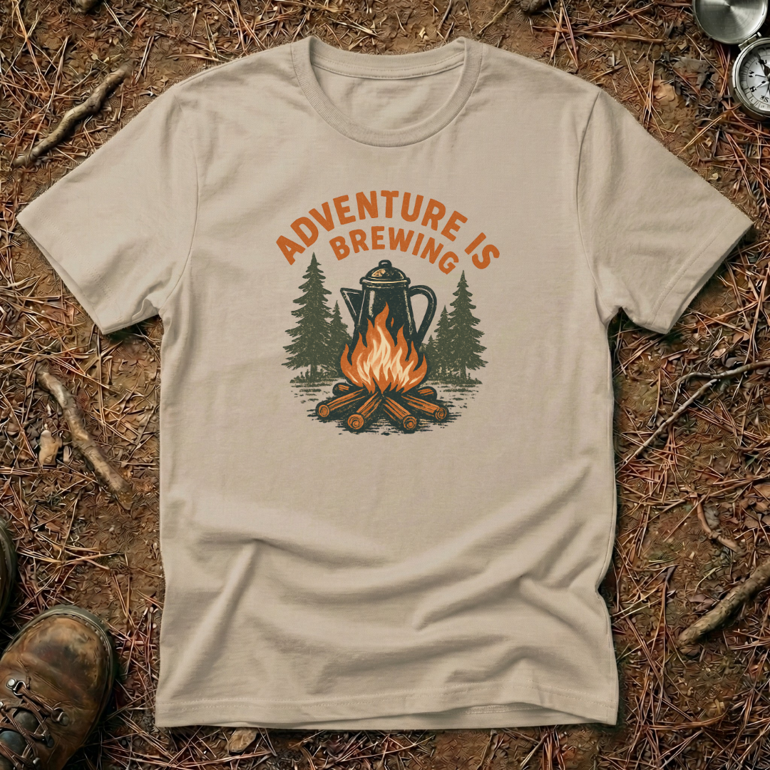Vintage Adventure Is Brewing Campfire Tee