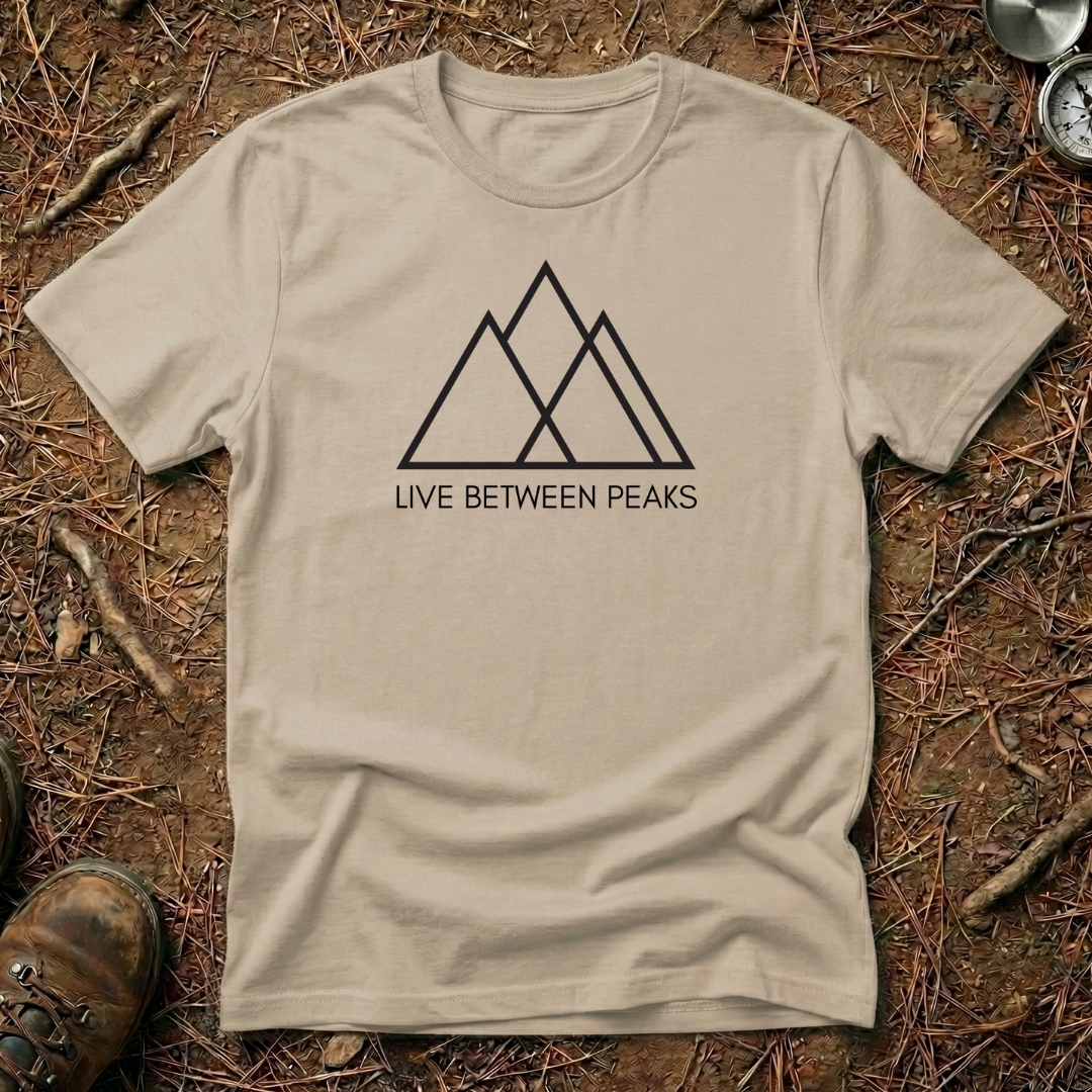 Live Between Peaks Minimalist Tee