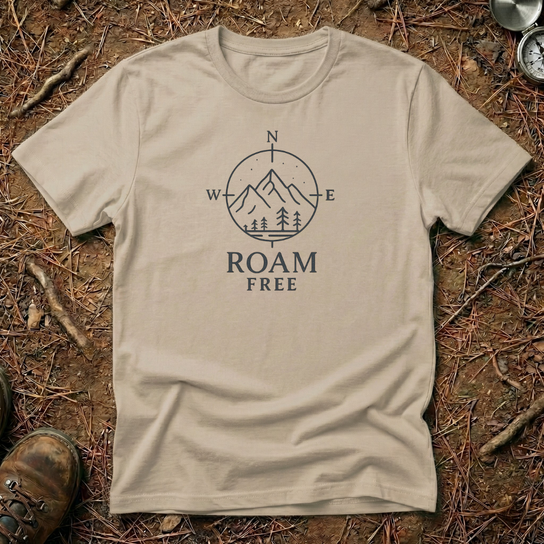 Vintage Compass & Mountain Roam Free Tee