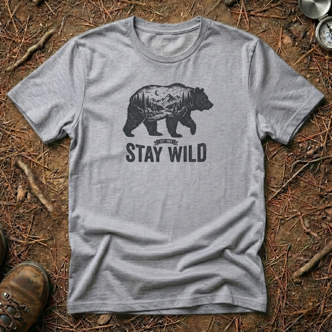 Distressed Stay Wild Bear T-Shirt