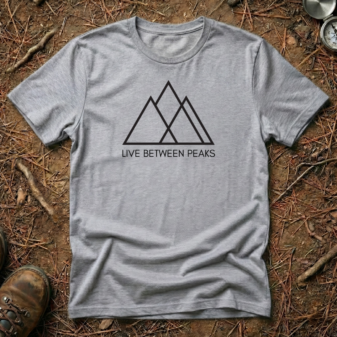 Live Between Peaks Minimalist Tee