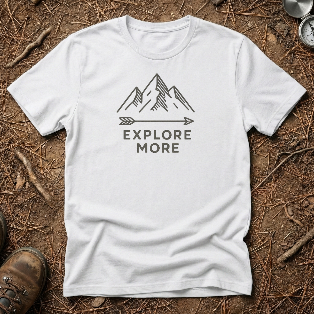 Minimalist Mountain Arrow Explore More Tee