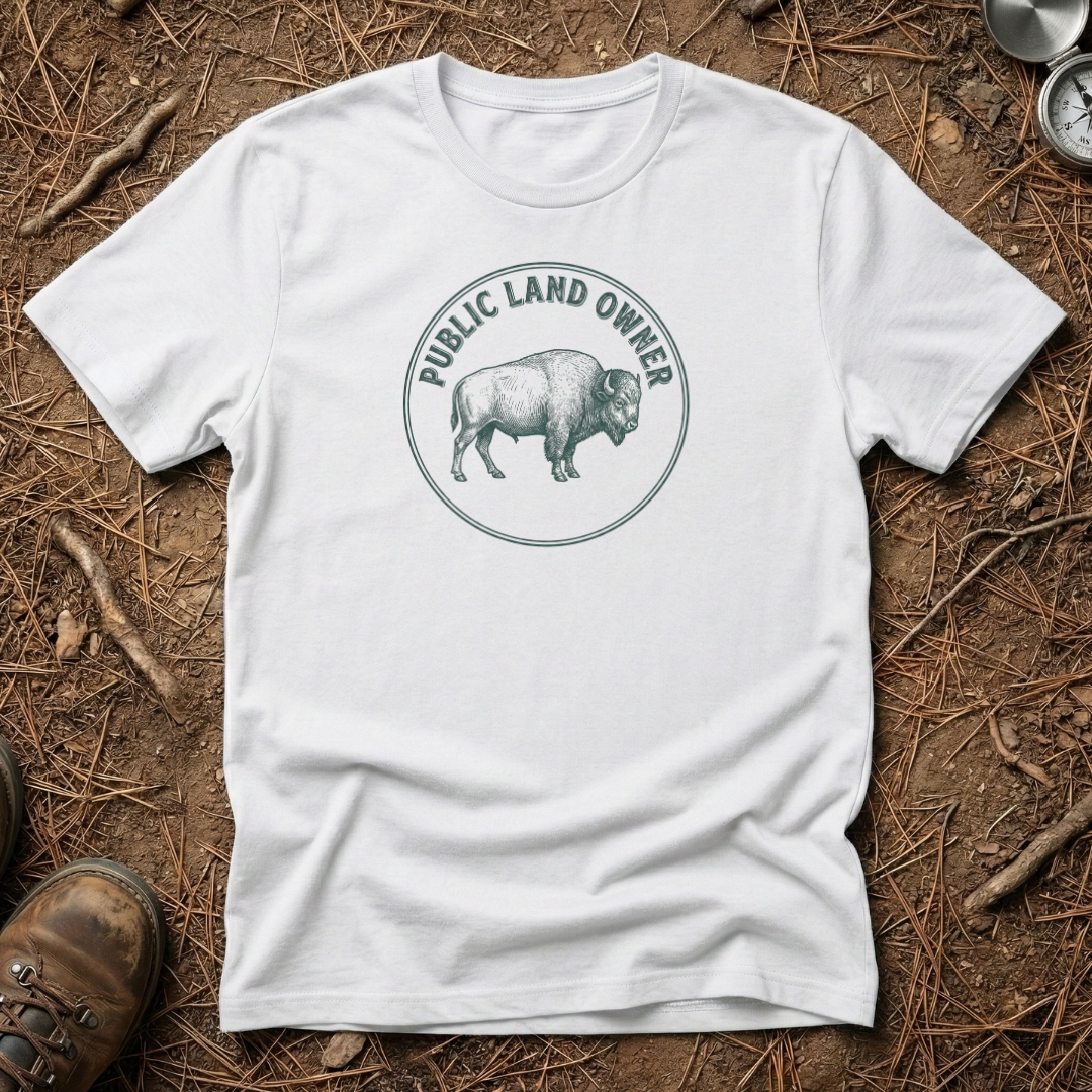 Public Land Owner Bison Badge T-Shirt