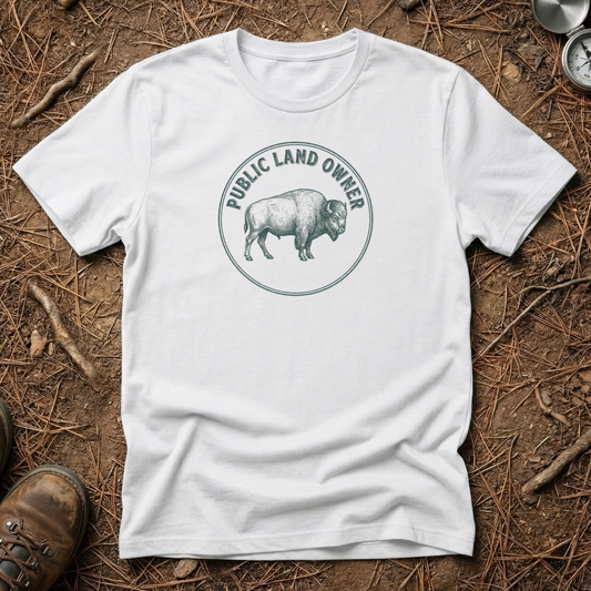 Public Land Owner Bison Badge T-Shirt