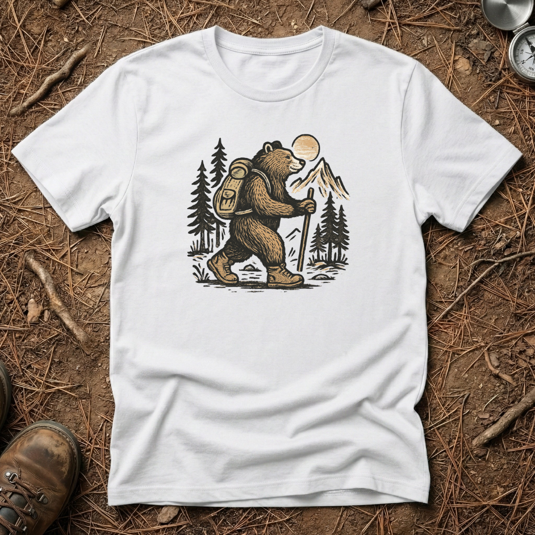 Bear Backpacking Through The Forest Tee