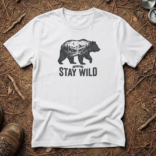 Distressed Stay Wild Bear T-Shirt
